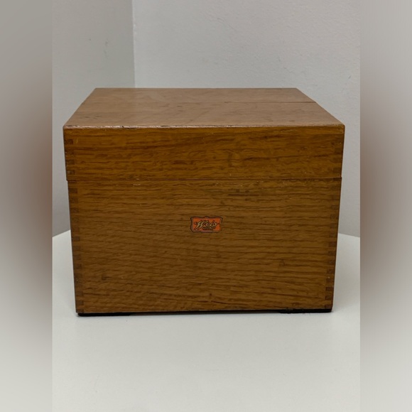 Early 20th Century Antique Weis Hinge Lidded Dovetail Jointed Oak File Box - Picture 7 of 16